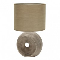 Distribuidor - Lâmpadas Diversas | Sobre Mesas Decoração | SOBREMESA CERAMICA EA 1XE27 BEIS PANTALLA BEIS 52X30X30 CM Ref: 160071015